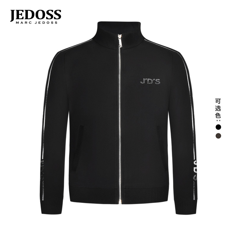 JEDOSS/爵迪斯男装秋冬专柜新款经典LOGO渐变提花针织外套166,男装,夹克,淘宝优惠券,粉丝福利购,淘宝优惠卷