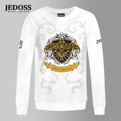 经典 秋冬新款 LOGO烫金烫钻无帽卫衣B0243BS 爵迪斯男装 JEDOSS