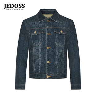 时尚 JEDOSS 新款 2025春季 潮流满水印牛仔夹克外套YH358 爵迪斯男装