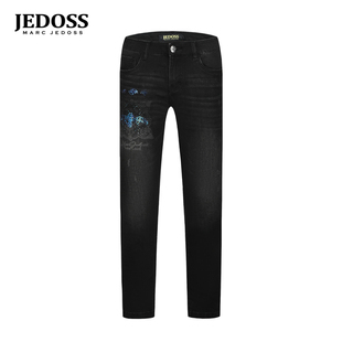 炫彩LOGO烫钻加绒牛仔裤 秋冬专柜新款 022 爵迪斯男装 JEDOSS