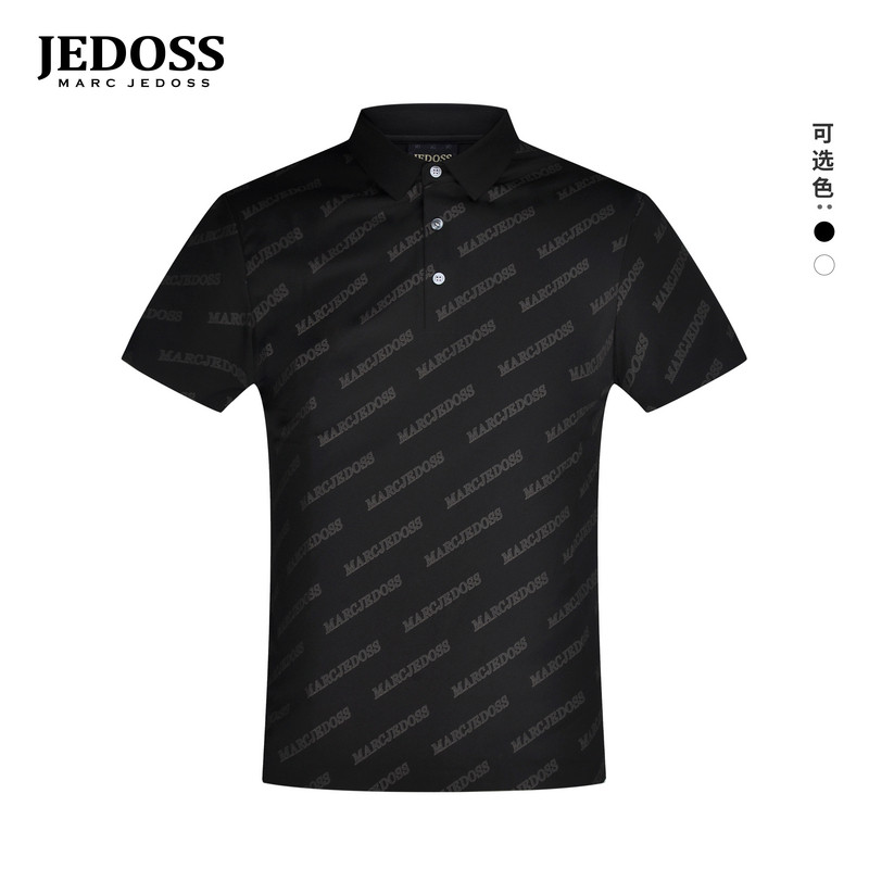 JEDOSS/爵迪斯男装2025夏季专柜新款字母热转印POLO领短袖T恤099