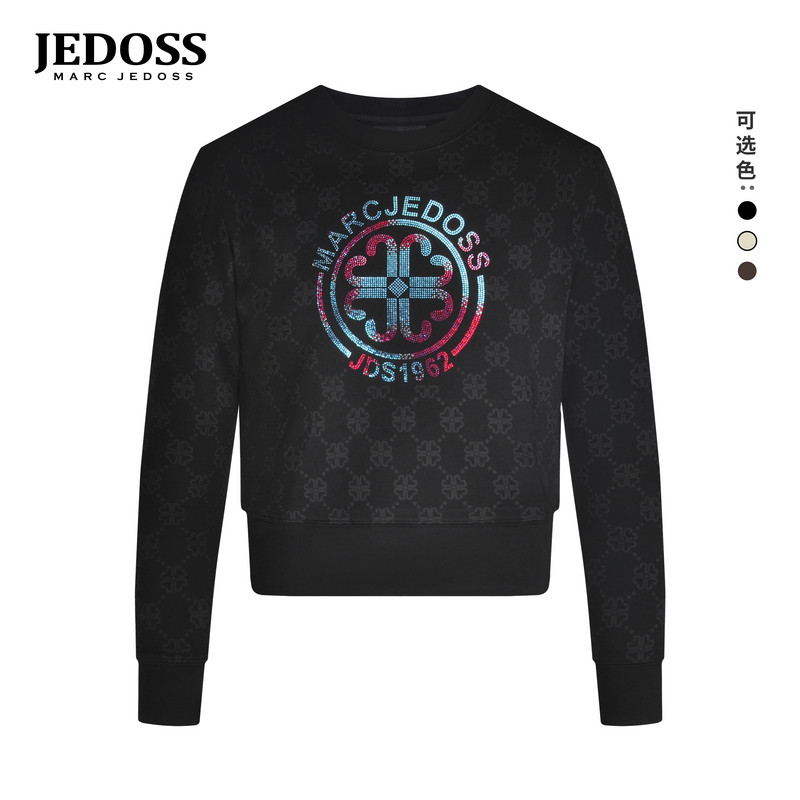 JEDOSS/爵迪斯女装秋冬专柜新款满水印炫彩烫钻长袖卫衣HM379