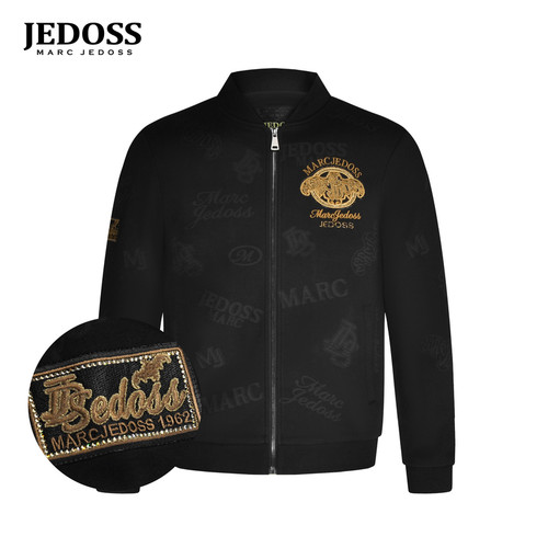 JEDOSS/爵迪斯男装秋冬专柜新款LOGO金线刺绣针织外套B0106