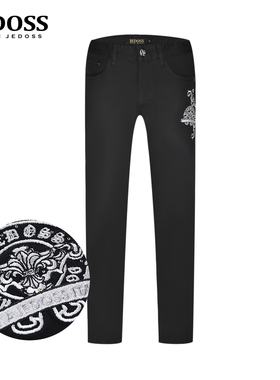 JEDOSS/爵迪斯男装夏季专柜新款简约LOGO刺绣牛仔裤长裤BC018