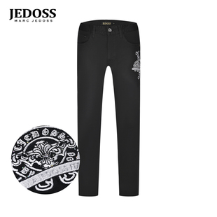 JEDOSS/爵迪斯男装夏季专柜新款简约LOGO刺绣牛仔裤长裤BC018