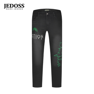 字母荧光刺绣胶印牛仔裤 2025初秋专柜新款 216SX 爵迪斯男装 JEDOSS