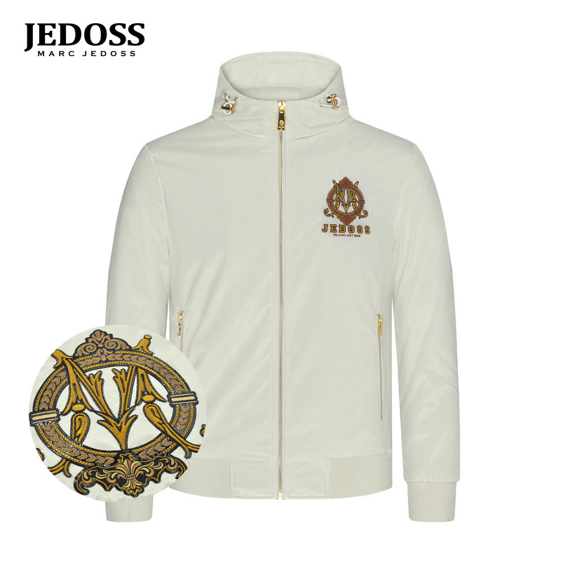 JEDOSS/爵迪斯男装2025初秋专柜新款欧式刺绣带帽薄夹克外套BZ130