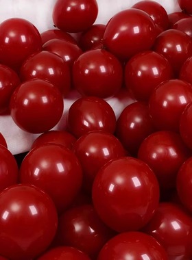 石榴红色5/10/12/18寸宝石红金色气球十一国庆节商场布置场景装饰