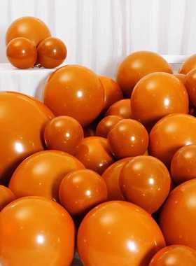 爱马橙色气球商场酒吧开业复古双层周年庆桔色订婚结婚生日布置