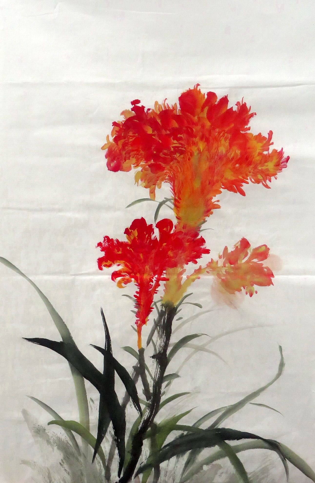 墨香村特价装饰画芯国画水墨挂画纯手绘四尺三开花鸟画mw2010819