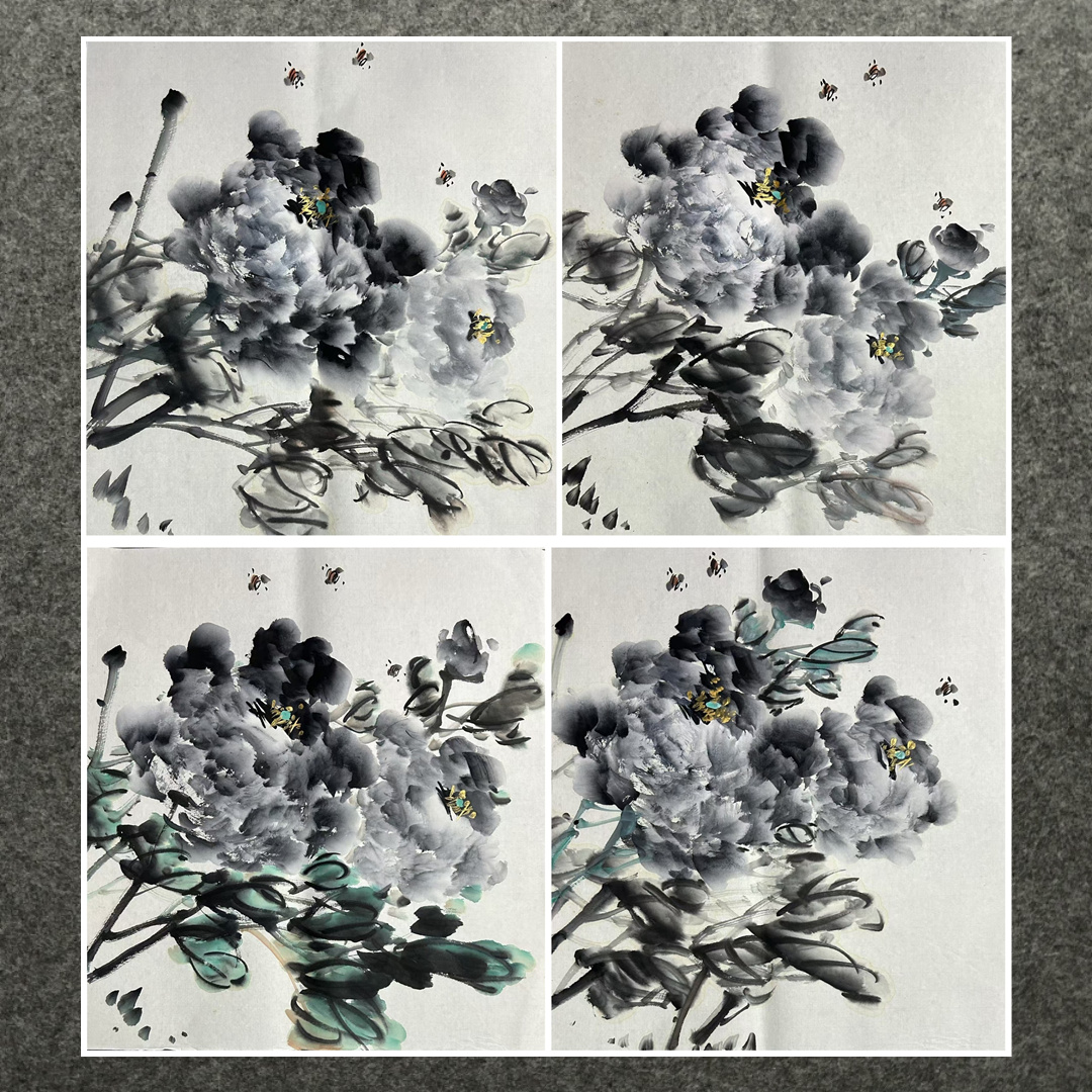 墨香村水墨国画花鸟字画纯手绘三尺斗方牡丹花开富贵MD3091731-53
