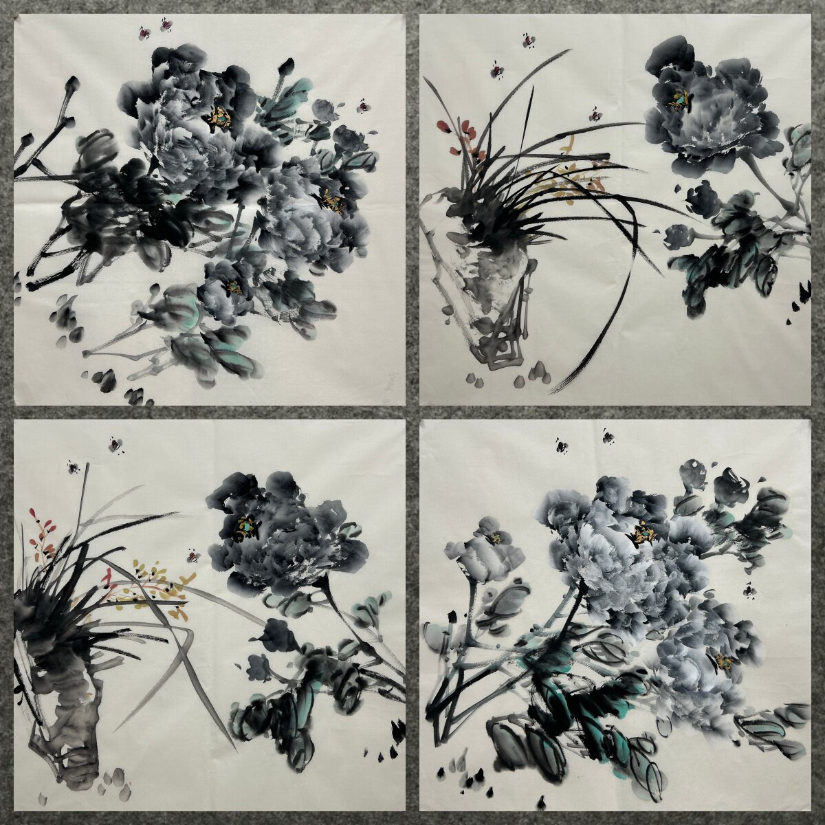 墨香村水墨国画花鸟字画纯手绘四尺斗方牡丹兰花图MR1051921-45