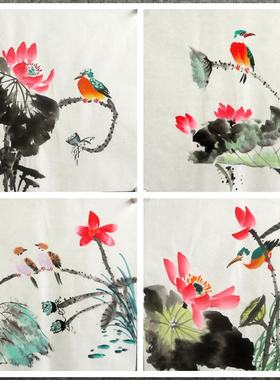 纯手绘花鸟画小品装饰国画