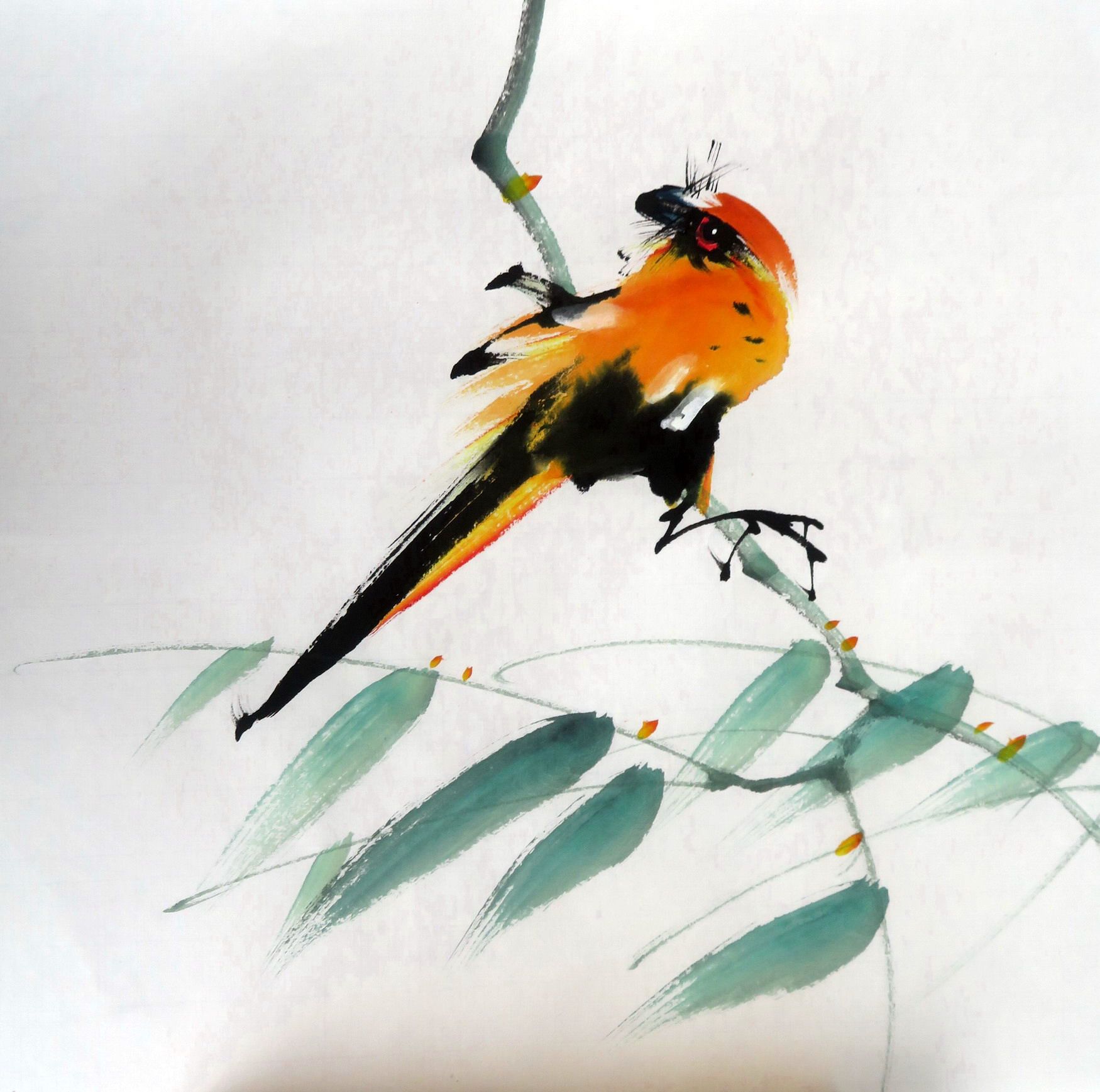 【墨香村】特价装饰宣纸画芯国画写意仿少昂四尺八开花鸟画小品61