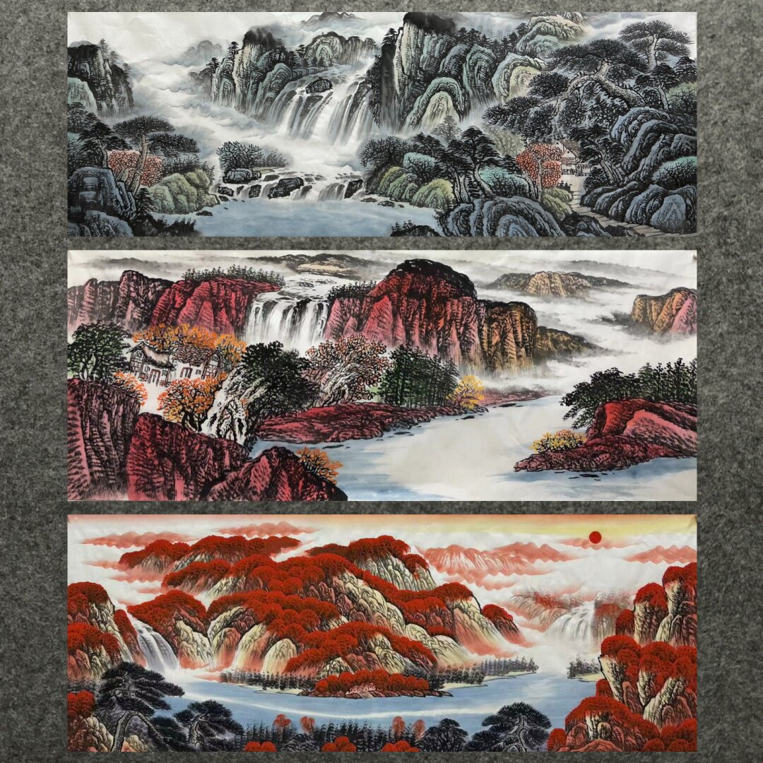装饰国画纯手绘鸿运当头小六尺山国画