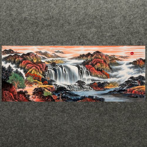 180X68CM国画纯手绘鸿运当头小六尺山水画旭日东升MS6062101-10