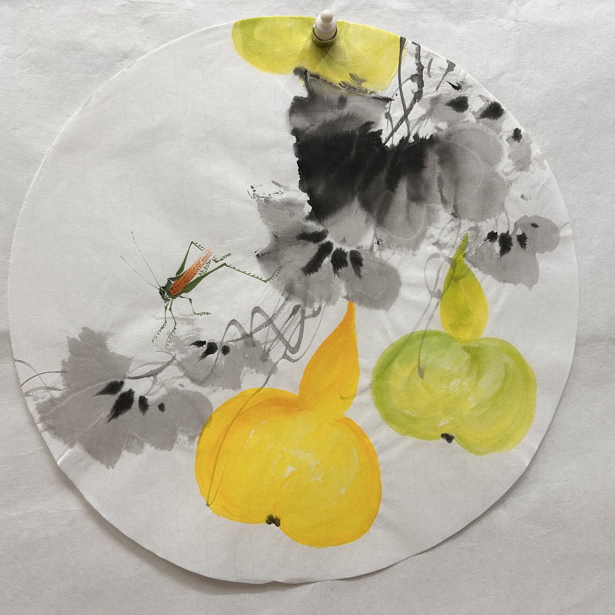墨香村精品装饰国画纯手绘走廊过道圆形葫芦花鸟画MT50701152-176图片