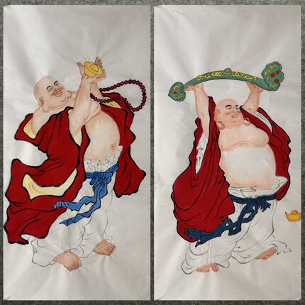 墨香村中堂装饰批发字画国画纯手绘宣纸人物画四尺弥勒佛画芯01