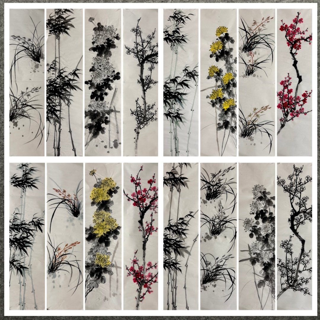 墨香村梅兰竹菊装饰国画纯手绘