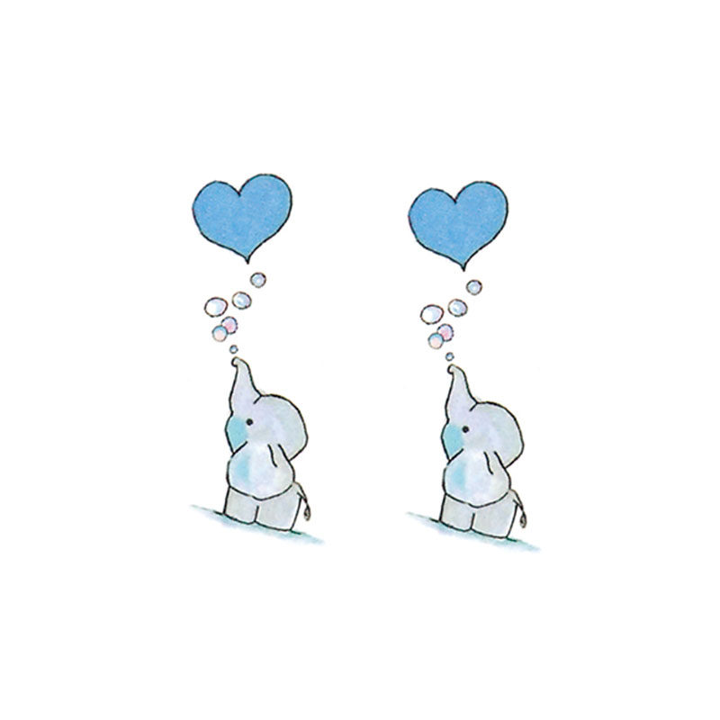 宝宝兔原创可爱小象 大象纹身贴 防水小清新脚踝手腕纹身刺青贴