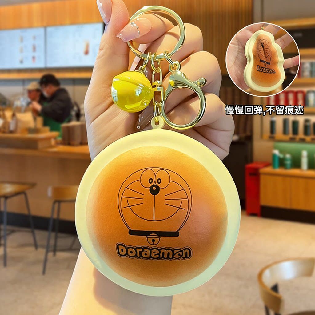 新款正版哆啦a梦铜锣烧慢回弹钥钥匙扣