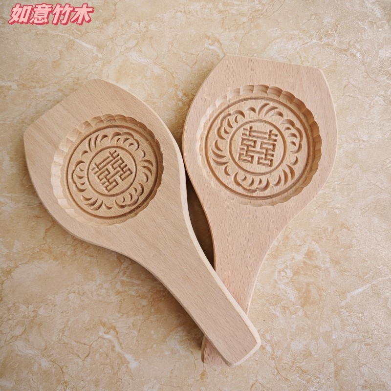 实木雕刻双喜囍字嫁女娶媳妇结婚炒米饼糕点糯米艾糍粑青团模具印,厨房/烹饪用具,烘焙模具,淘宝优惠券,粉丝福利购,淘宝优惠卷