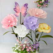 巨型纸艺花立杆装 饰花艺纸花虞美人橱窗婚庆仿真假花婚礼婚房大型