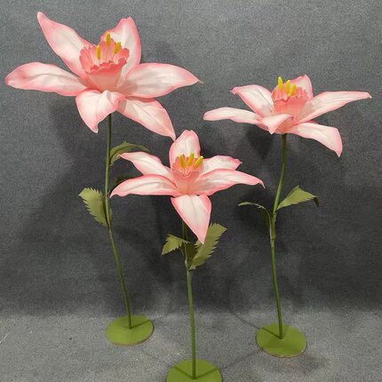 婚礼大型水仙路引摆件舞台泡沫花百合立杆纸艺花装饰橱窗婚庆道具