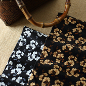 梵高七月秋冬新款 保暖针织复古文艺森女碎花高领弹力打底衫 上衣女