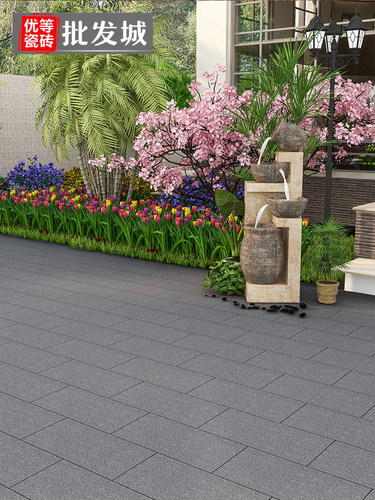 户外生态地铺石院子露台车库庭院地砖麻石室外防滑广场石英PC砖