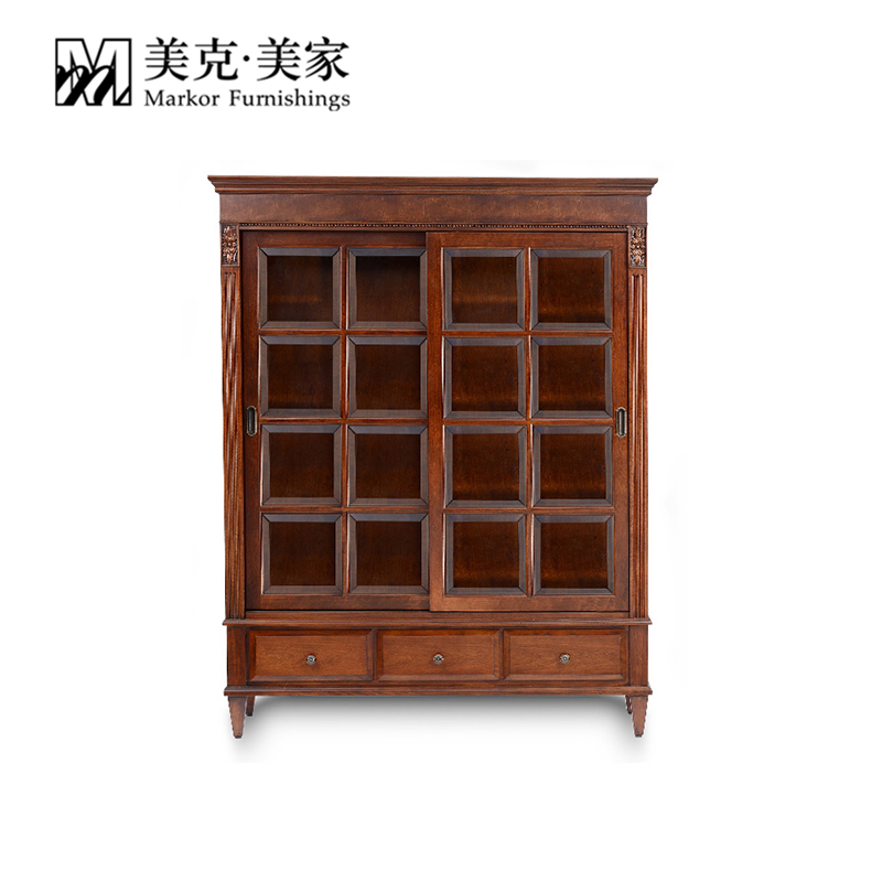 美克美家 Ethan Allen汤浩斯美式乡村实木书柜展示柜|EA309018