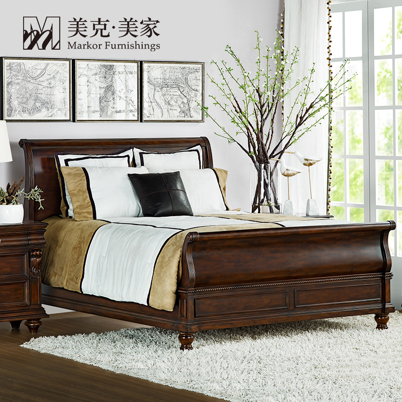 美克美家新维多利亚前卧室双人床