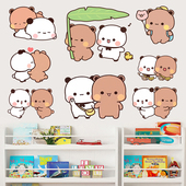 可爱一二布布墙贴ins风少女心宿舍卧室装 饰房间布置贴纸自粘贴画