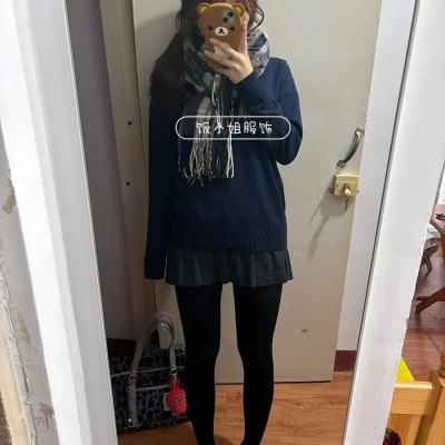秋冬JK制服针织衫学院风毛衣格裙