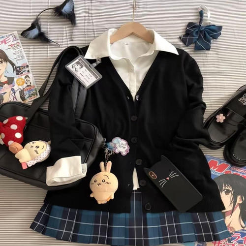 针织开衫基础款JK制服学院风套装