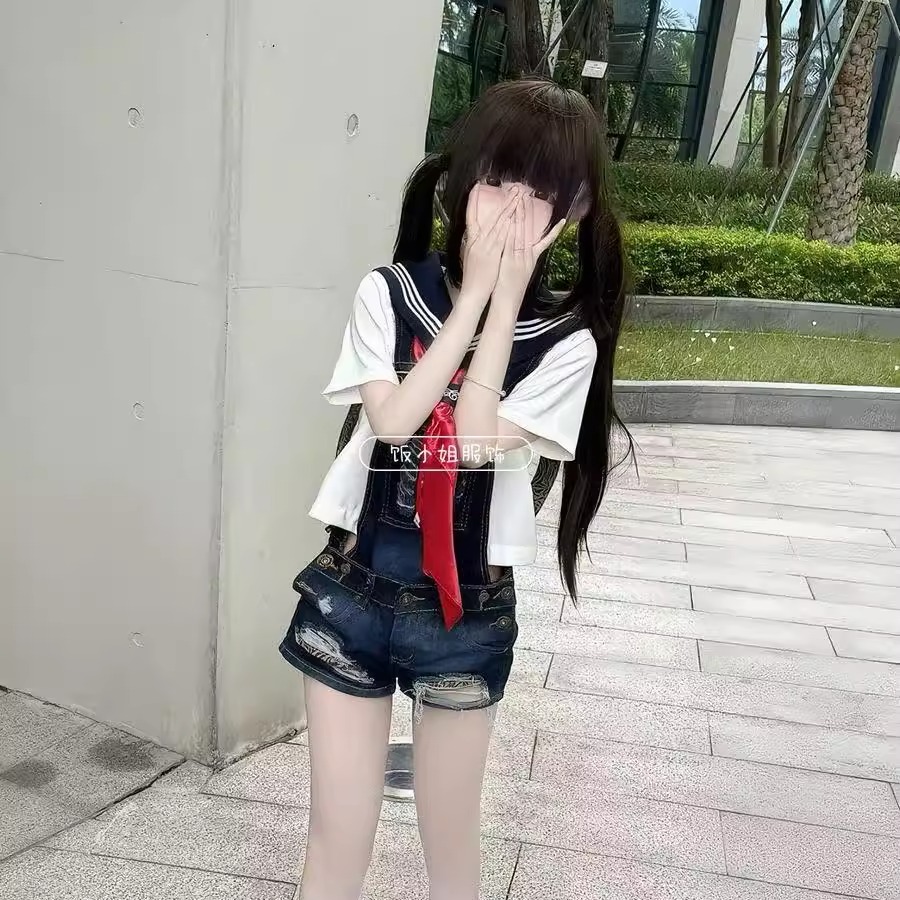 制服基础款白三本短袖水手服校供