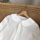 旧时代文艺风长袖 宽松百搭排扣娃娃领衬衣 韩版 衬衫 女2023秋冬新款