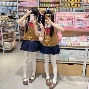 日系jk制服开衫 针织衫 套装 背心无袖 女短裙 马甲叠穿上衣短袖 白衬衫
