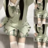 毛衣外套学生校服班服 秋冬v领开衫 日系jk制服学院风针织衫 基础款