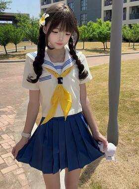日系JK三本白水手服短袖套装
