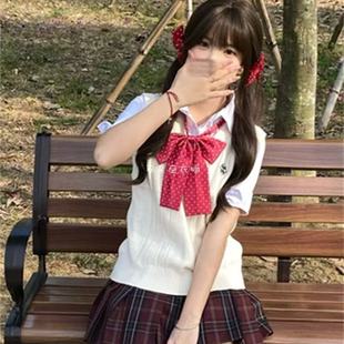 日系学院背心多巴胺原创jk马甲宽松无袖 女 显瘦外穿上衣针织衫 衬衫