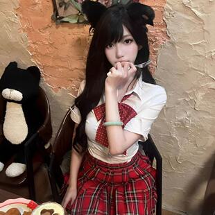 【火辣辣同格】京都私立正版红色日系jk制服校供学院格裙半身裙