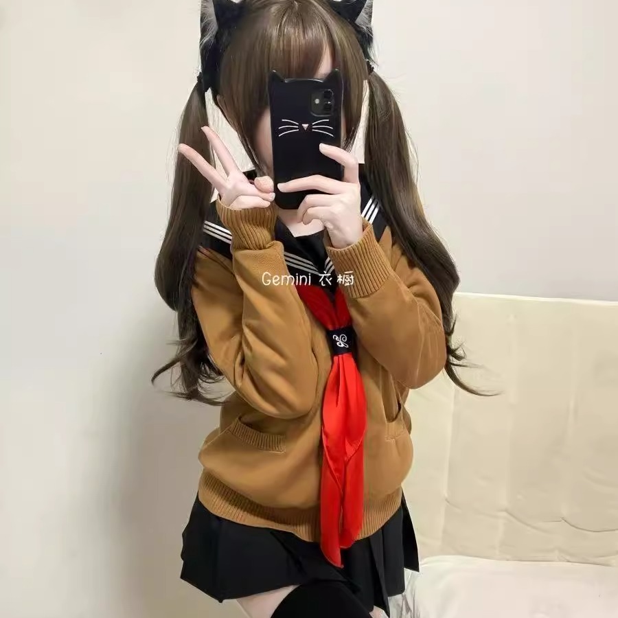 日系原创jk制服学院针织开衫套装