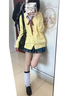 三件套/两件/单件日系秋冬动漫黄jk制服毛衣针织开衫学院风套装女