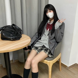 外套学院风校供感短款 款 洋气长西服女外套 女秋季 jk制服小西服套装