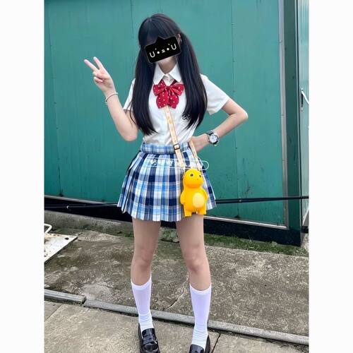 气泡水原创JK制服日系学院风套装格裙女夏季百搭短袖衬衫显瘦上衣