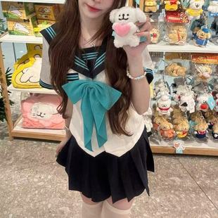 上衣百褶套装 甜美制服日系海军短袖 梨音学姐 半身裙 jk学院夏季