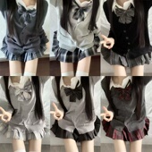 设计感原创JK制服秋冬套装 格裙衬衫 长袖 新款 毛衣开衫 学院风校供女