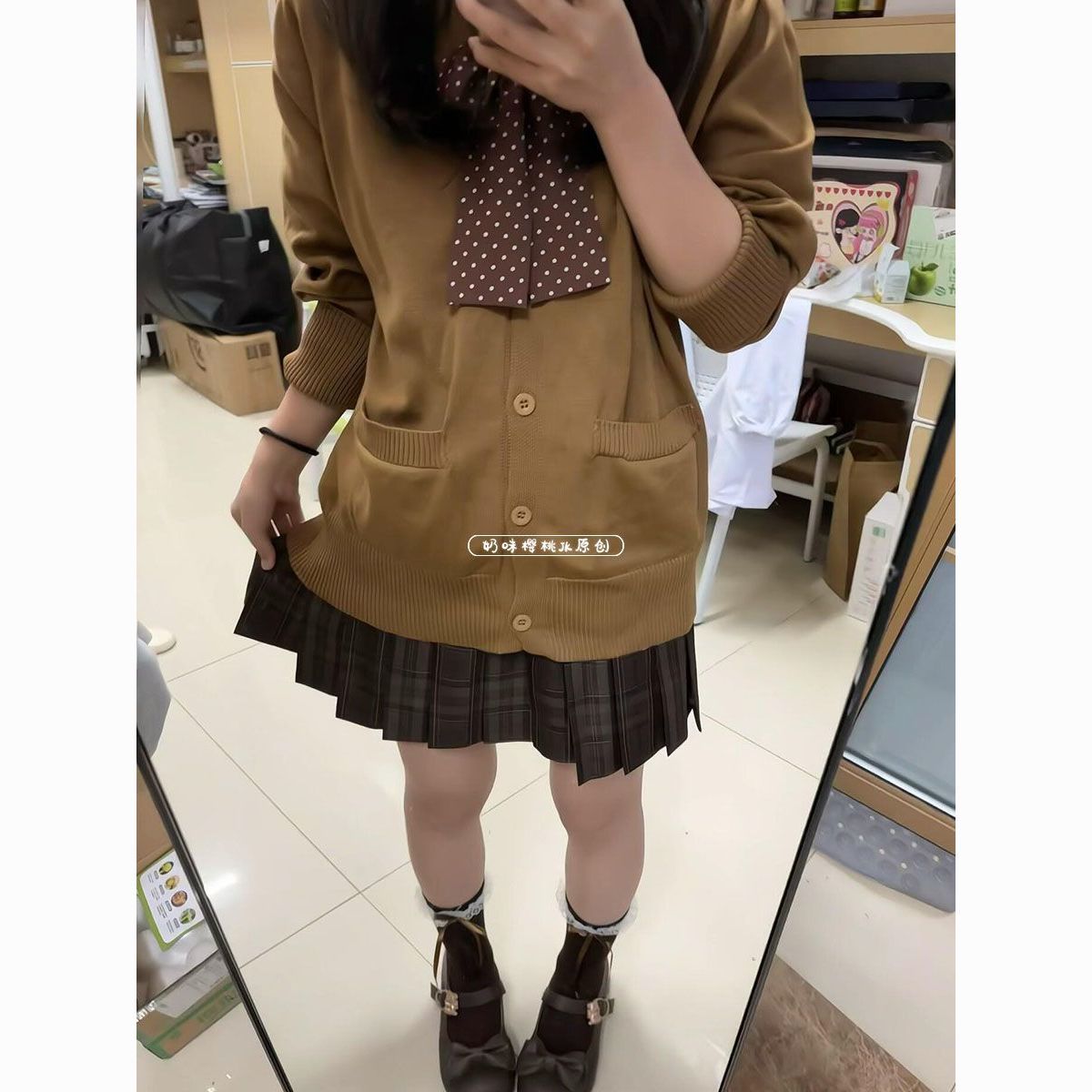 焦糖可颂JK制服日系开衫学院套装