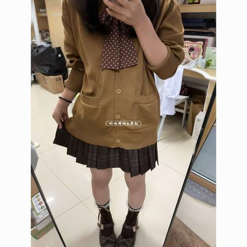 焦糖可颂JK制服日系开衫学院套装